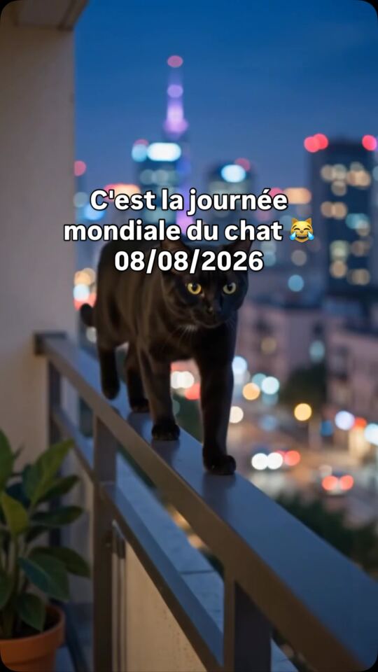 C'est la journée mondiale du chat 😹 08/08/2026.