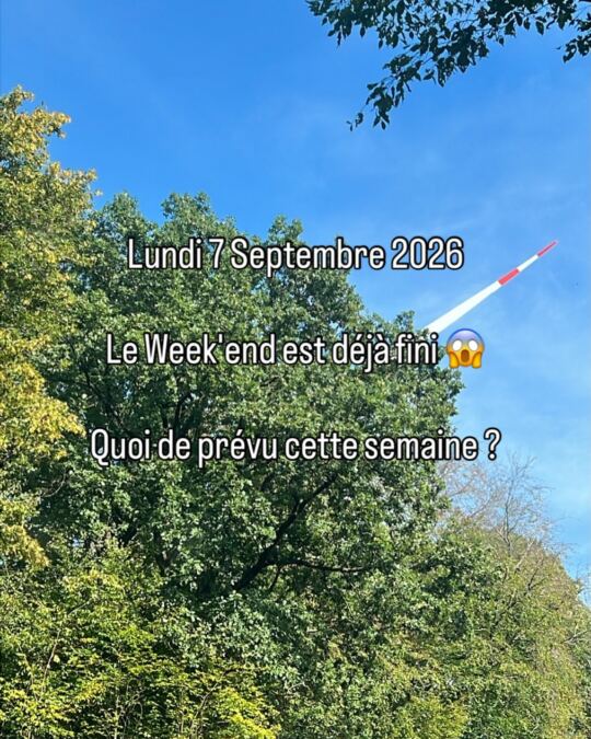 Lundi 7 Septembre 2026