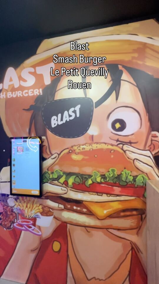 On a testé la Formule Burger Américain + Frites Sauce Harissa 🔥 chez : Blast - Smash Burger, c'est à Le Petit Quevilly (Ro…