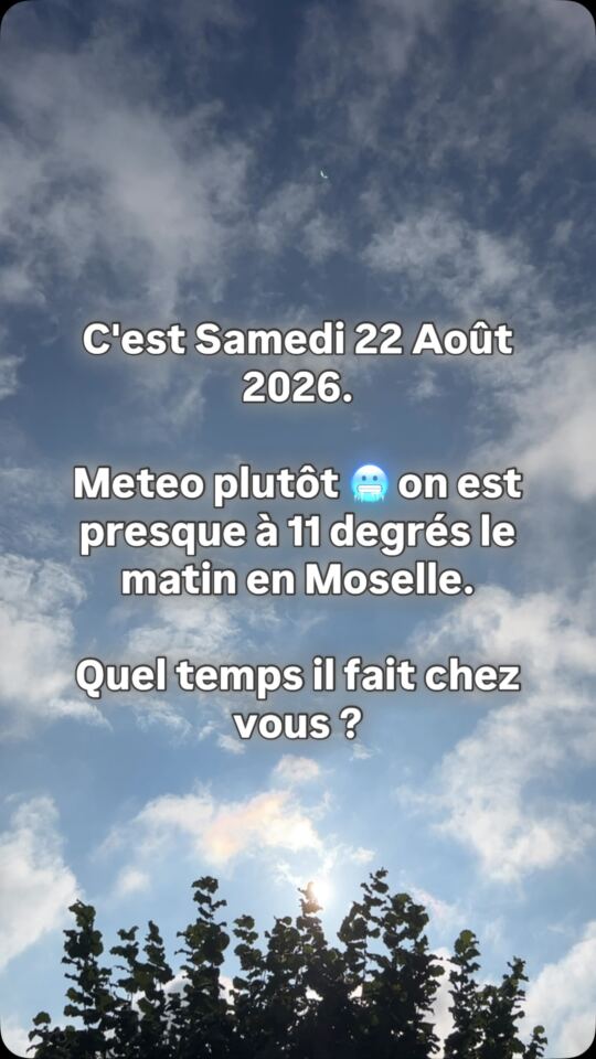 C'est Samedi 22 Août 2026.