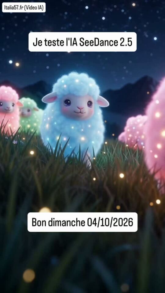 Je teste l'IA Seedance 2.5 : 101 Night Glow Cotton Candy under full moon 🌖